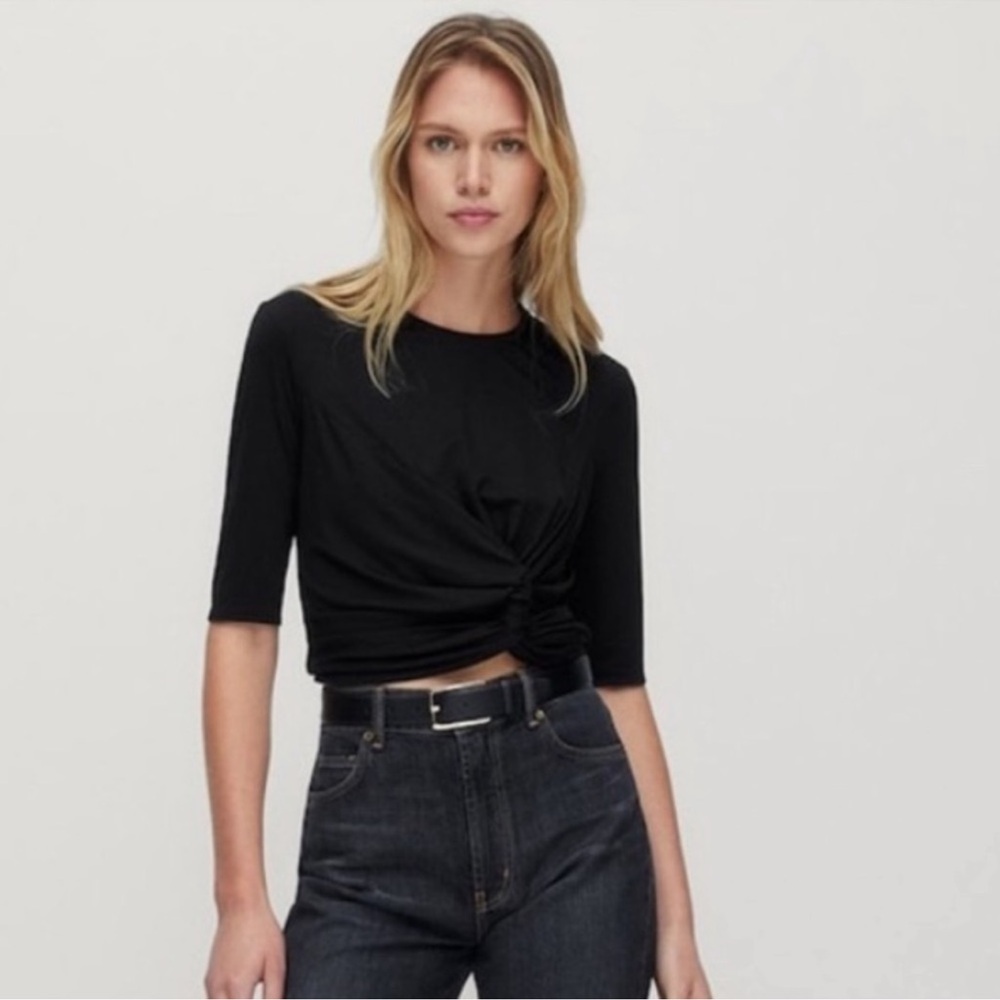 Massimo Dutti Black Asymmetric Top | S